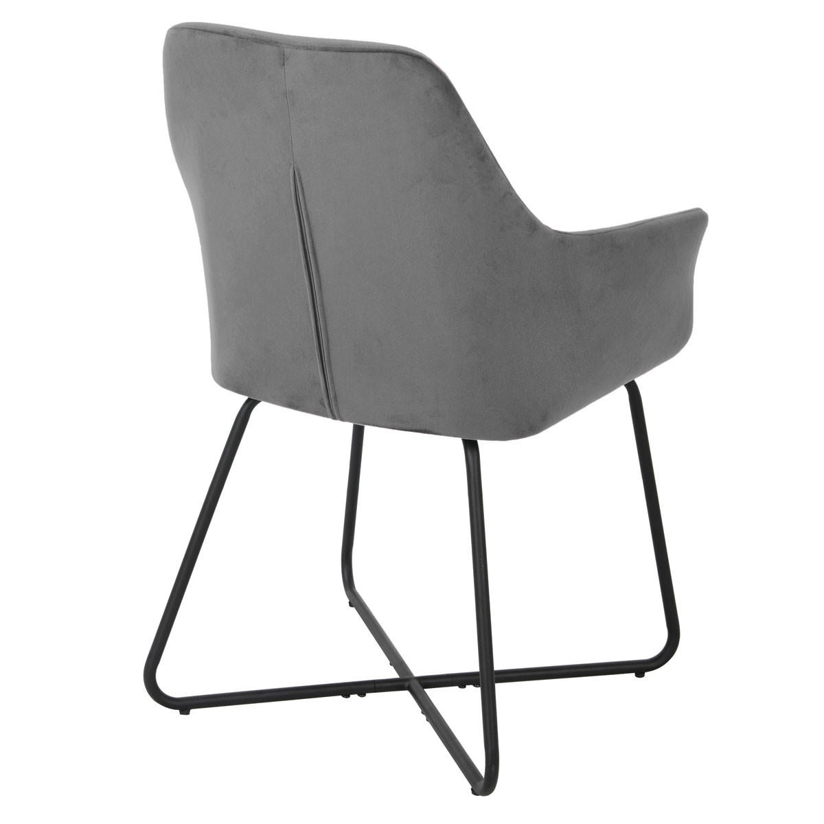 ESSZIMMERSTUHL JOSIE Dining 2er Set Stoffbezug Hellgrau - Hellgrau/Schwarz, Textil (59/88/58cm) - SVITA