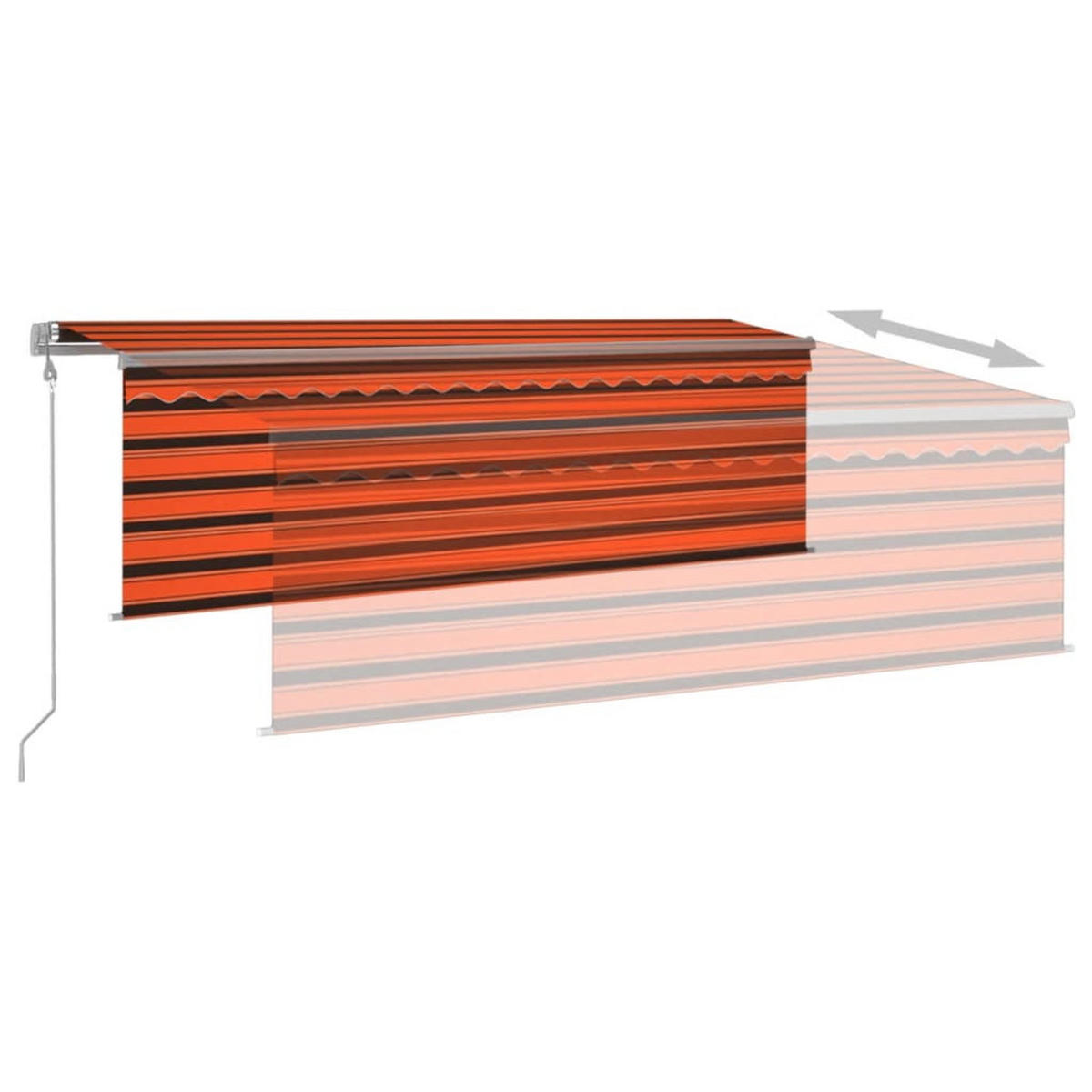 MARKISE Automatisch Einziehbar mit Volant 4,5x3m Orange & - Multicolor, Metall (450/300/450cm) - furnicato