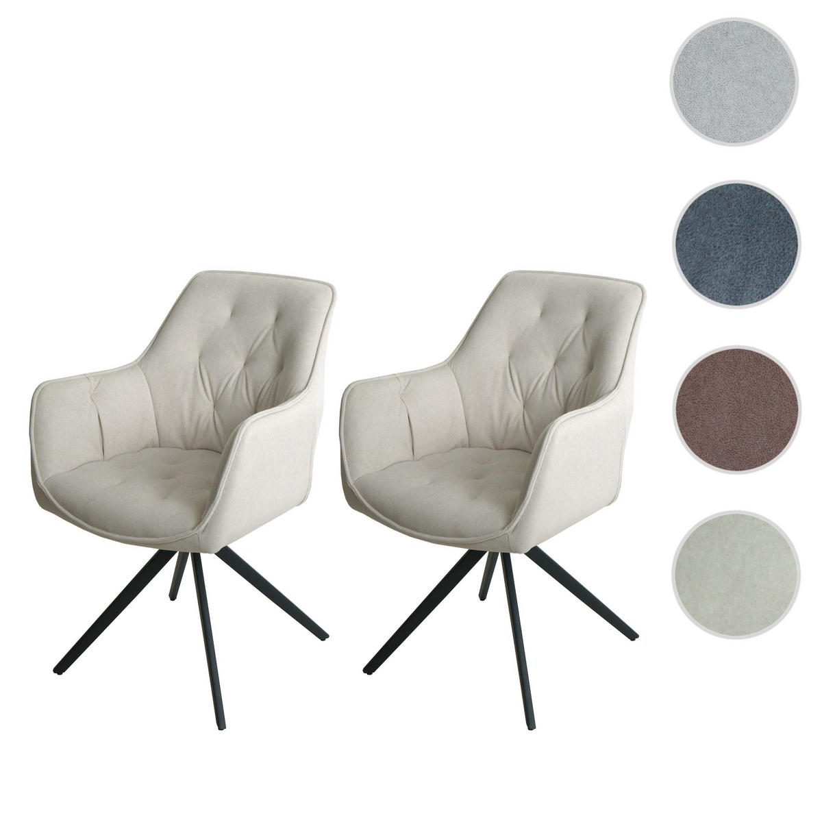 ESSZIMMERSTUHL Beige 2er-Set - Beige, Textil (55/87/60cm) - MCW