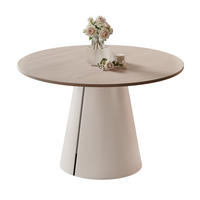 AUSZIEHTISCH BASE 120-196/76 cm, Kaschmir / Cremona Cannolo (Cremefarben) - Kaschmir/Creme, Holzwerkstoff/Metall (120/120/76cm) - Idohome