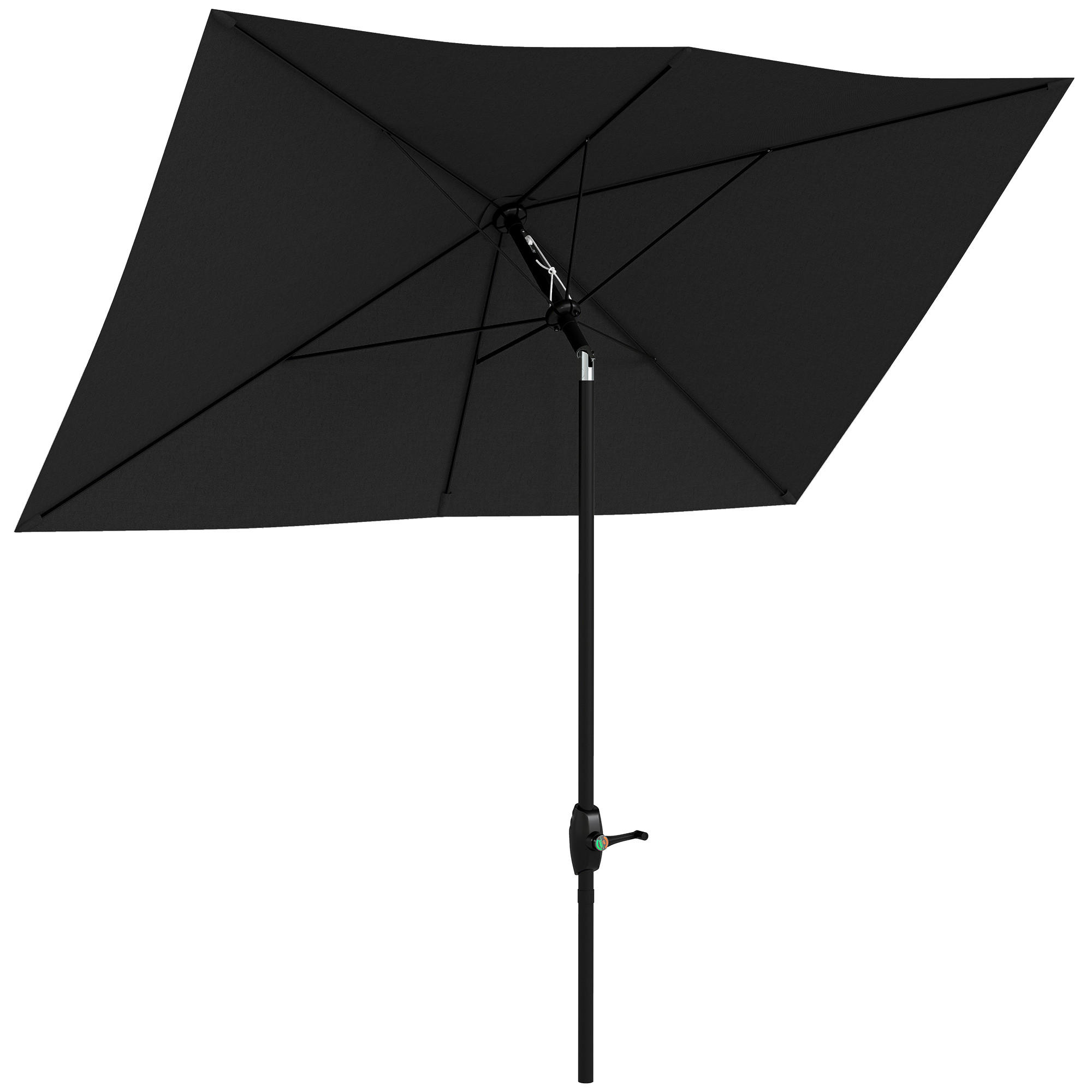 SONNENSCHIRM DE-11460 rechteckig, neigbar, 3 x 2 m Schwarz - Schwarz, Metall (200/290cm) - ComfortXL