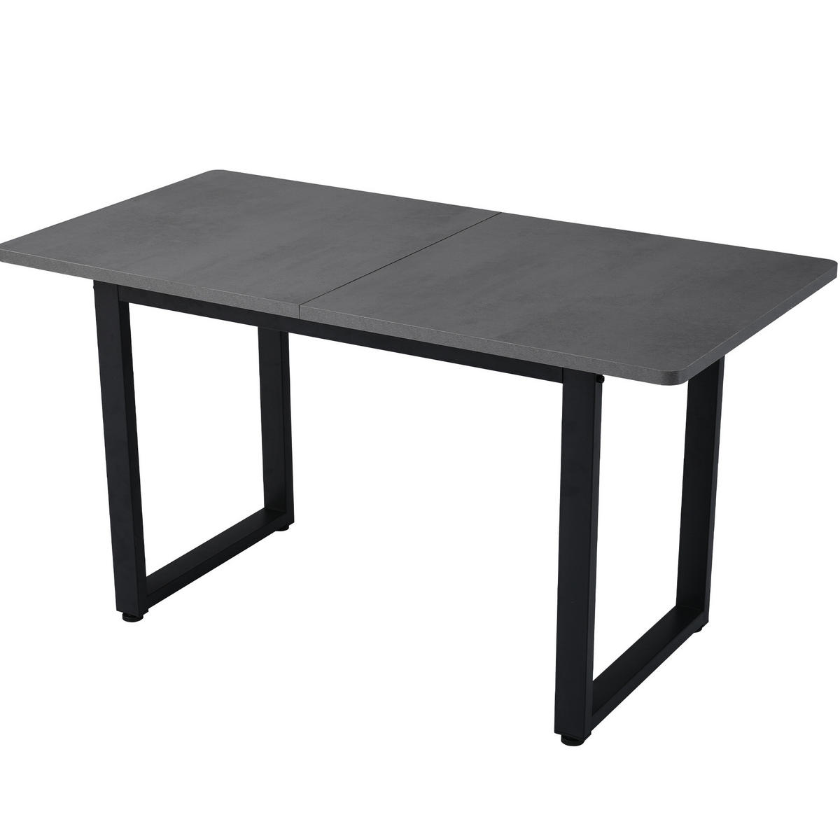 ESSZIMMER-SET 5-tlg. mit Samtstühlen und rechteckigem Esstisch Schwarz/Grau - Schwarz, Metall (70/75/140cm) - Meubliv