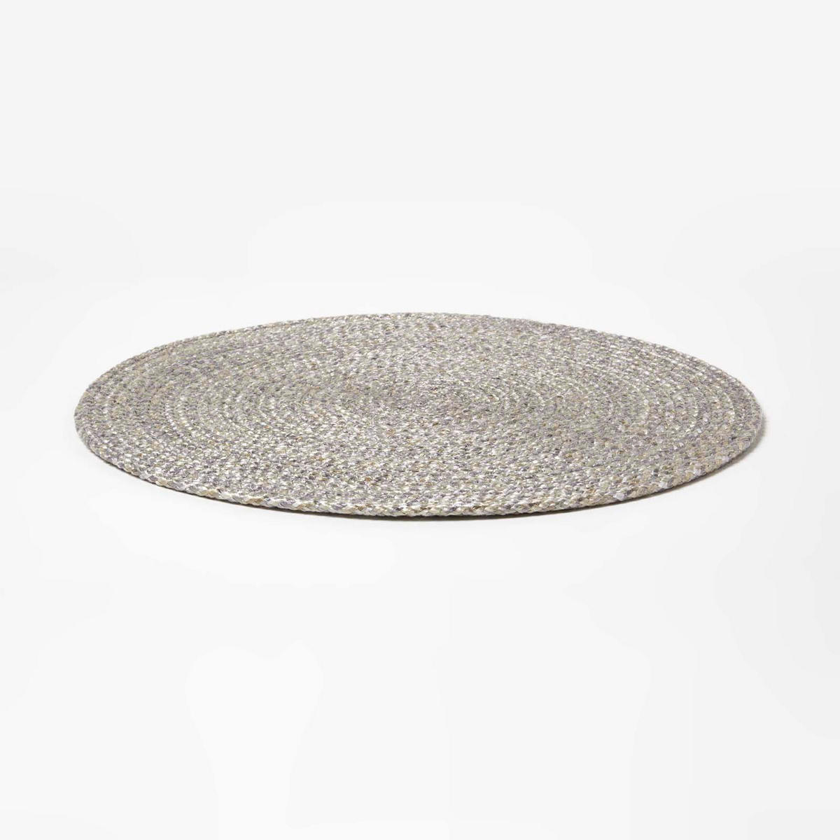 TISCHSET silber im 4er-Set, Platzsets rund geflochten, 40 cm - Silberfarben, Textil (40/40cm) - Homescapes