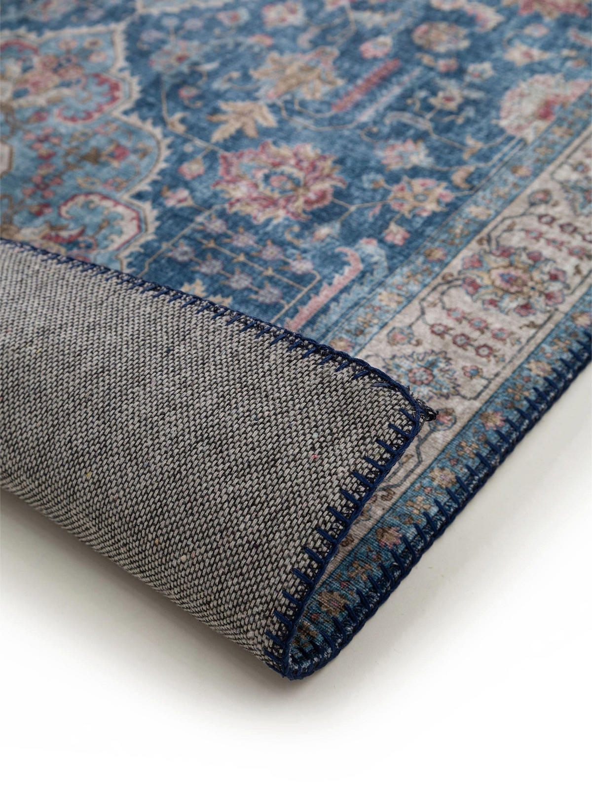 LÄUFER Laury Blau 80x240 cm - Blau, Textil (80/240cm) - benuta Pop