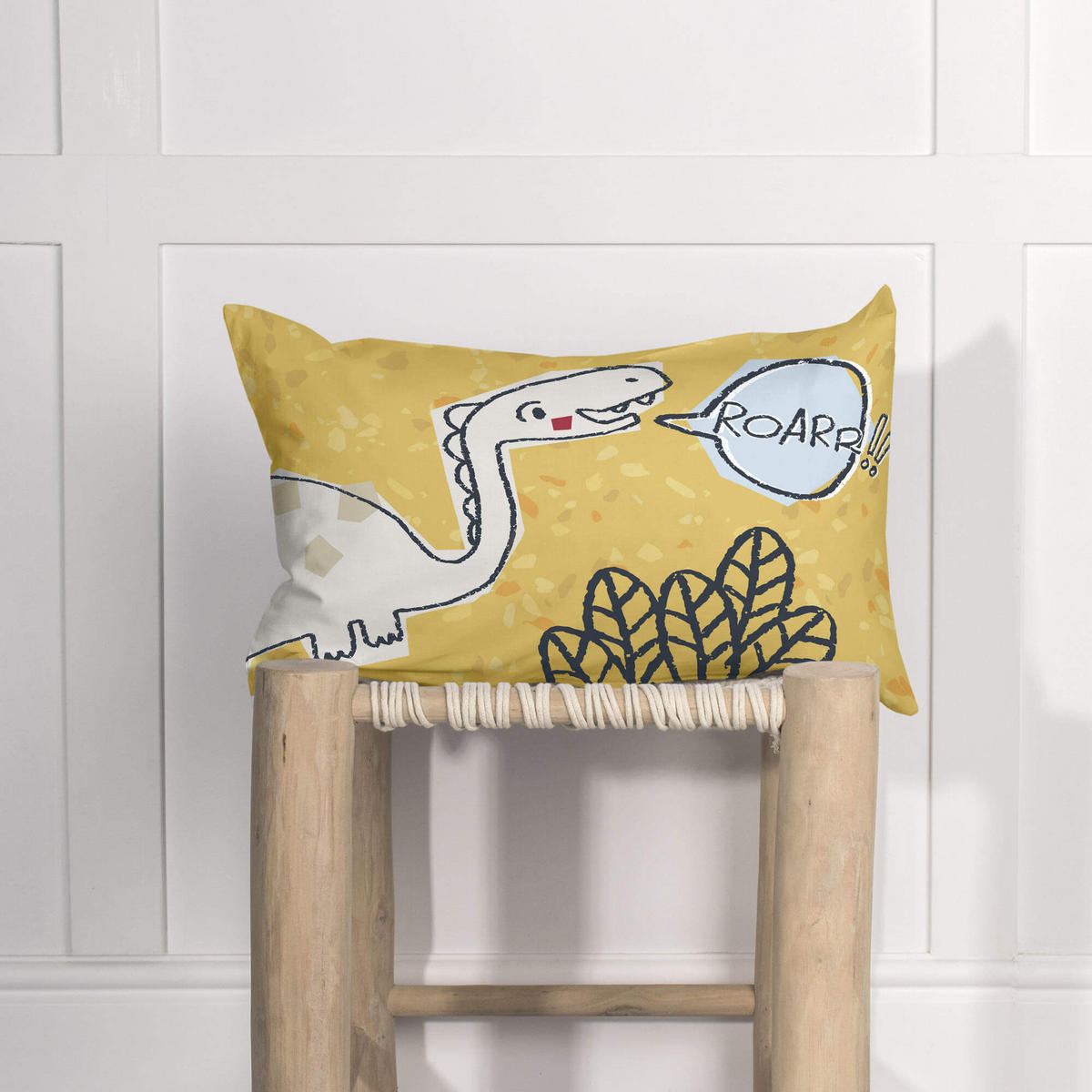 KISSENBEZUG dino friends 50x30 cm mehrfarbig - Multicolor, Textil (50/30cm) - Happy Friday