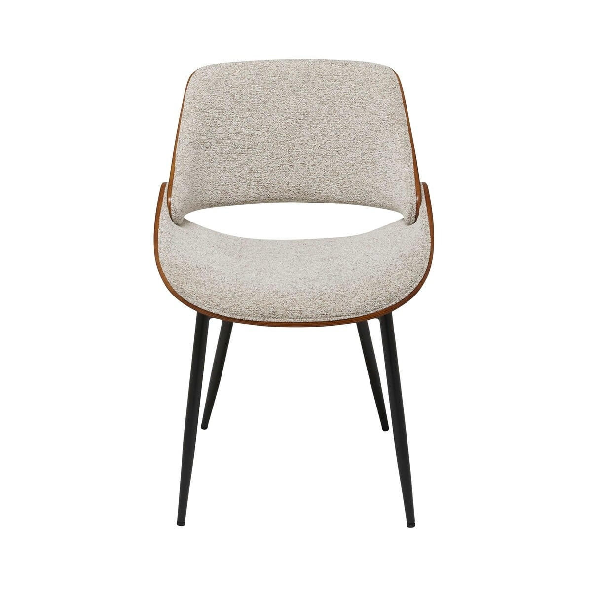 STUHL aus Nussbaum und Stoff L56 cm - MANNIX - Grau, Metall (54/78/61cm) - Signature