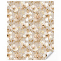 TAPETE - Blumen - künstlerisch - Gold - 160x200 cm - Beige, Papier (160/200cm) - OnlyWow