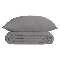 BETTWÄSCHE-SET aus extra weichem Perkal 240/220/0,5 cm - Grau, Naturmaterialien (220/240cm) - Atmosphera Createur d´interieur