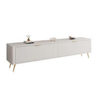 TV-ELEMENT SCARLETT 2D 200 CM AUF BEINEN BEIGE + GOLD - Beige, Holzwerkstoff (200/51/38cm) - Lookway