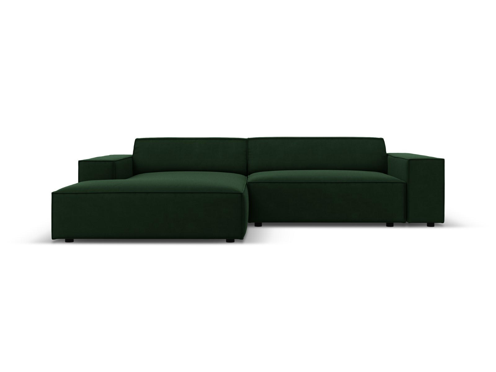 MODULARES-ECKSOFA links Jodie aus Samt flaschengrün 3 Sitzplätze - Dunkelgrün, Textil (166/224cm) - Micadoni