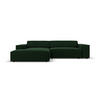 MODULARES-ECKSOFA links Jodie aus Samt flaschengrün 3 Sitzplätze - Dunkelgrün, Textil (166/224cm) - Micadoni