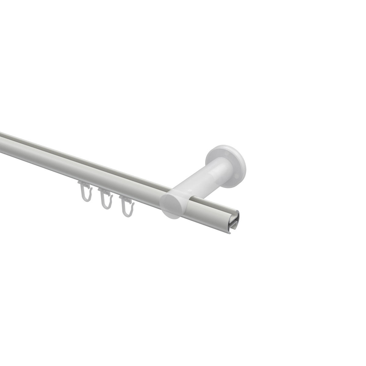 INNENLAUF-GARDINENSTANGEN-SET Platon Elanto 200 cm, 1-läufig, 20 mm Ø Weiß - Weiß, Metall (200cm) - INTERDECO