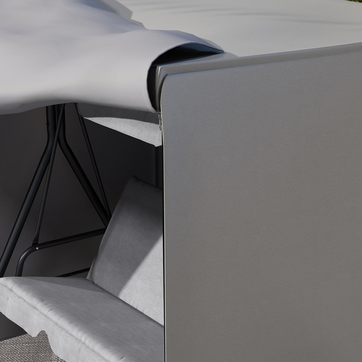 ABDECKUNG Hollywoodschaukel, Grau - Grau, Kunststoff (114/152/177cm) - Outsunny