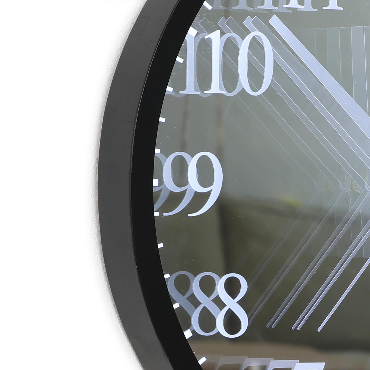 40X40CM Runder LED-Spiegel mit Uhrfunktion - Schwarz, Glas (40/40/3.5cm) - Hometopia