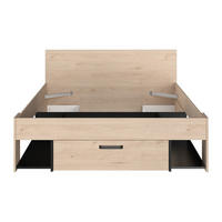 BETTRAHMEN - 2 Personen - holz - schwarz, naturfarben hell Kinselia - Schwarz/Naturfarben, Holz (140/200cm) - Vente-Unique