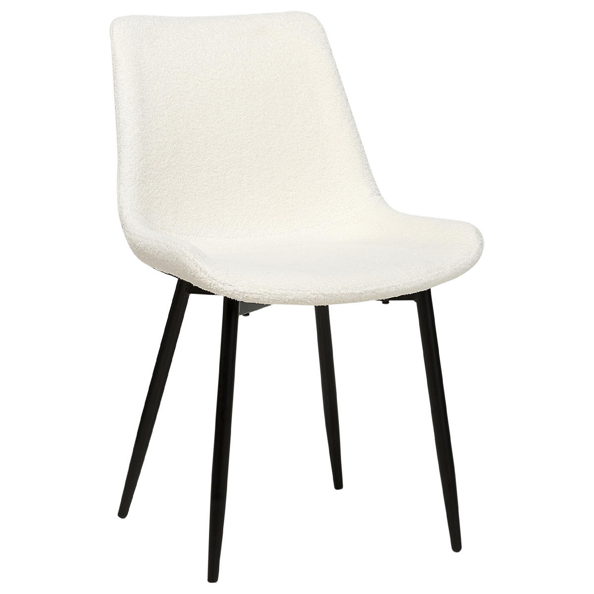 ESSZIMMERSTUHL 2er-Set Polyester Weiß Avilla - Weiß, Textil/Metall (51/82/59cm) - Beliani