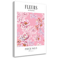 WANDBILD shabby chic rosa pfingstrosenblüten - Pink, Textil (40/60cm) - Feeby