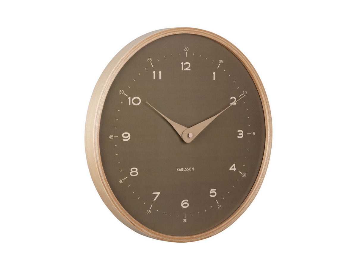WANDUHR Osado Dome Ø30 cm - Grün, Holz (30/30/4.3cm) - Karlsson