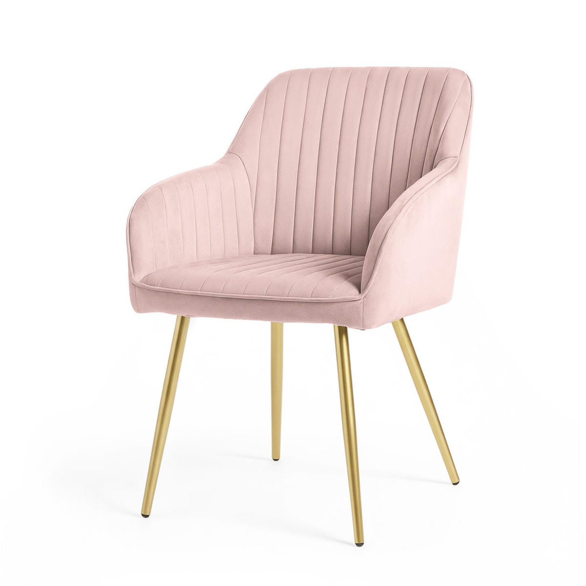ČALÚNENÁ STOLIČKA, sada 2 ks, kovové nohy ružové, zlatá 54,5/82/58 - ružová, textil (55/82/52cm) - RAUMHIRSCH FURNITURE