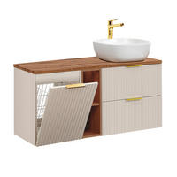 WASCHTISCH 120.8cm Adriel Kaschmir und Holz - Beige, Holzwerkstoff (120.8/59/46cm) - Petits-meubles