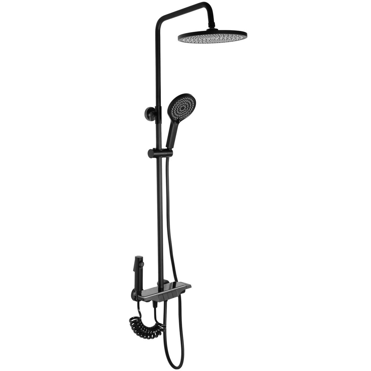 DUSCHGARNITUR Rea Savio Led Black - Schwarz, Metall (28/120/13cm) - REA