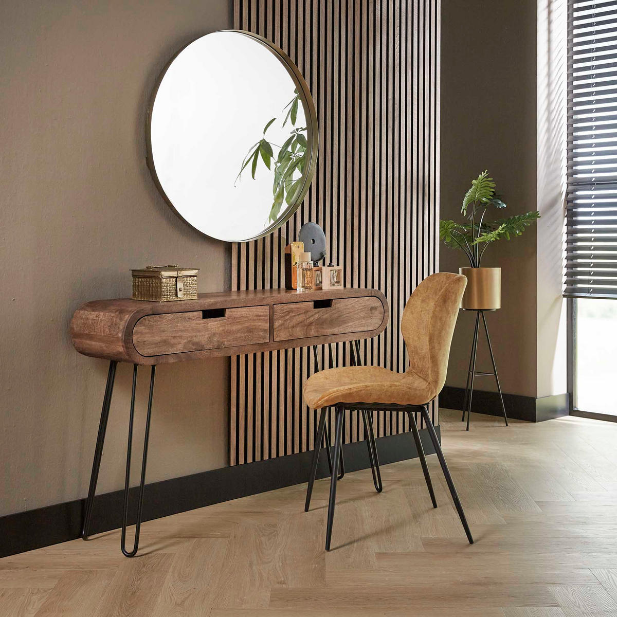 SCHMINKTISCH Fass Braun 120/30/76 cm - Braun, Holz (120/30/76cm) - Hoyz Collection