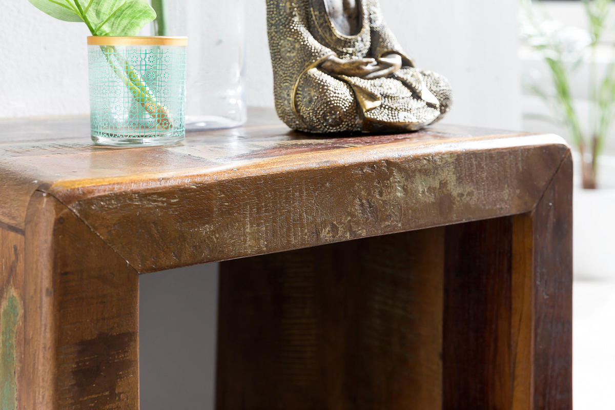 BEISTELLTISCH – Mango Massivholz Shabby Chic 30 kg belastbar - Braun, Holz (40/45/55cm) - KADIMA DESIGN