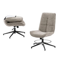 SESSEL mit Neigefunktion und 360°-Drehung, Chenille-Stoff, Grau - Grau, Textil/Metall (61/95/67cm) - Meubles Cosy