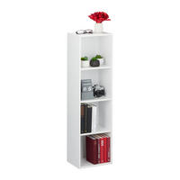 BÜCHERREGAL - Weiß, Holzwerkstoff (30/106/23cm) - Relaxdays