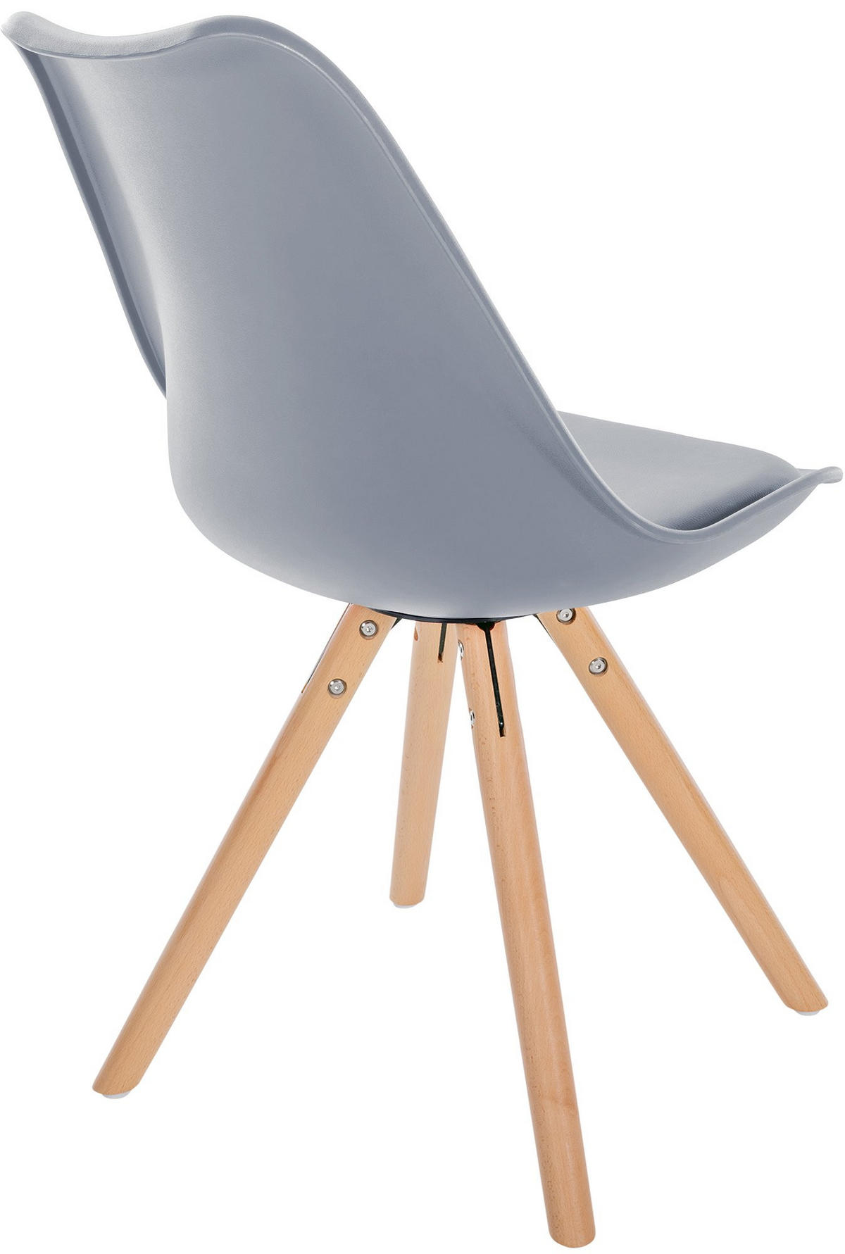 STUHL Kunststoff grau - Eukalyptusholzfarben/Grau, Holz/Kunststoff (48/81/54cm) - CLP