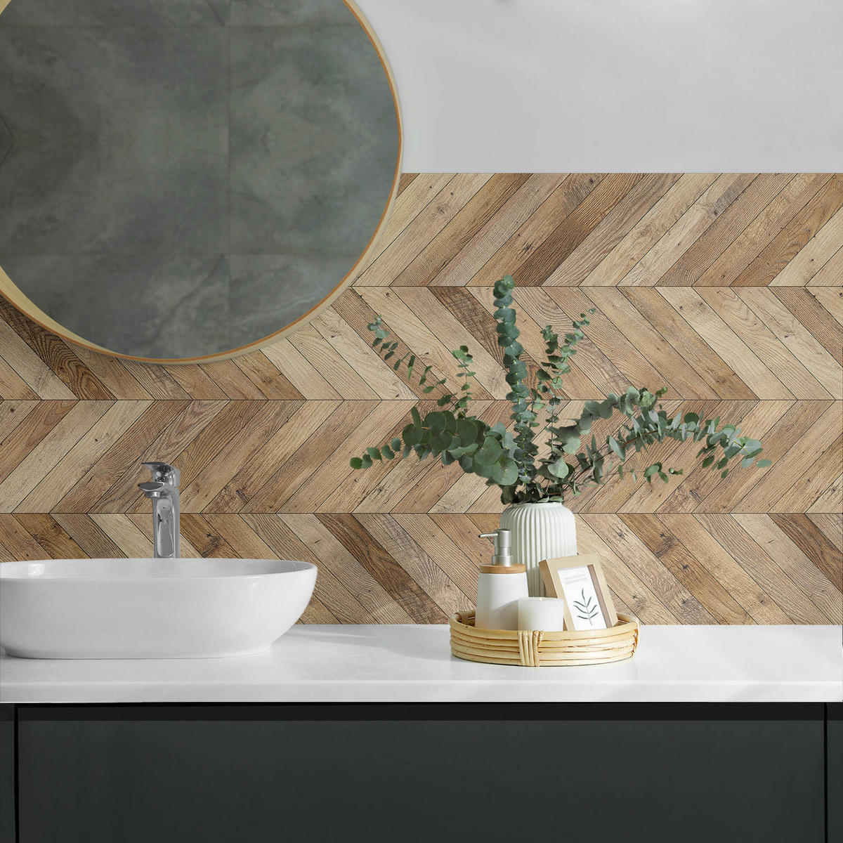 WANDPANEEL 120x60 cm selbstklebend Veythra - Walnussfarben, Kunststoff (60/1.6/120cm) - Wallfluent