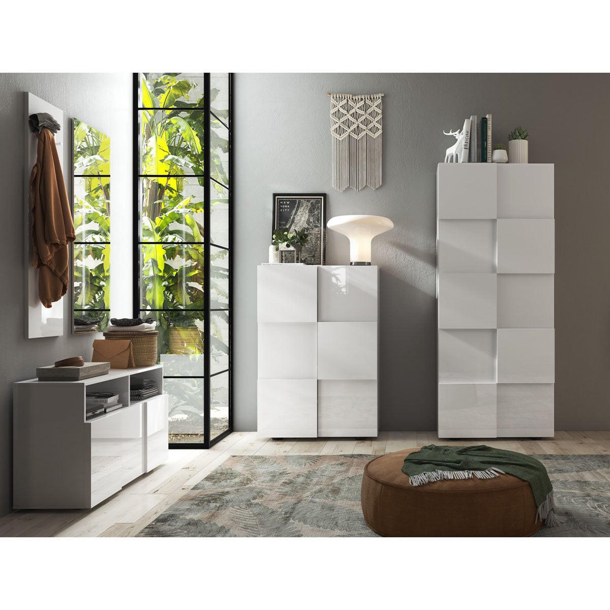 SCHRANK mit 2 Türen Dama - H186,5 cm - Weiß, Holzwerkstoff (31/186.5/78cm) - Calicosy