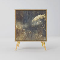 SIDEBOARD GENTLE POWER, Eichefarben, 57,5x42x75,5 cm, Goldfarbene Metallfüße - Eichefarben/Goldfarben, Holzwerkstoff/Metall (57.5/75.5/42cm) - SpaceRebels