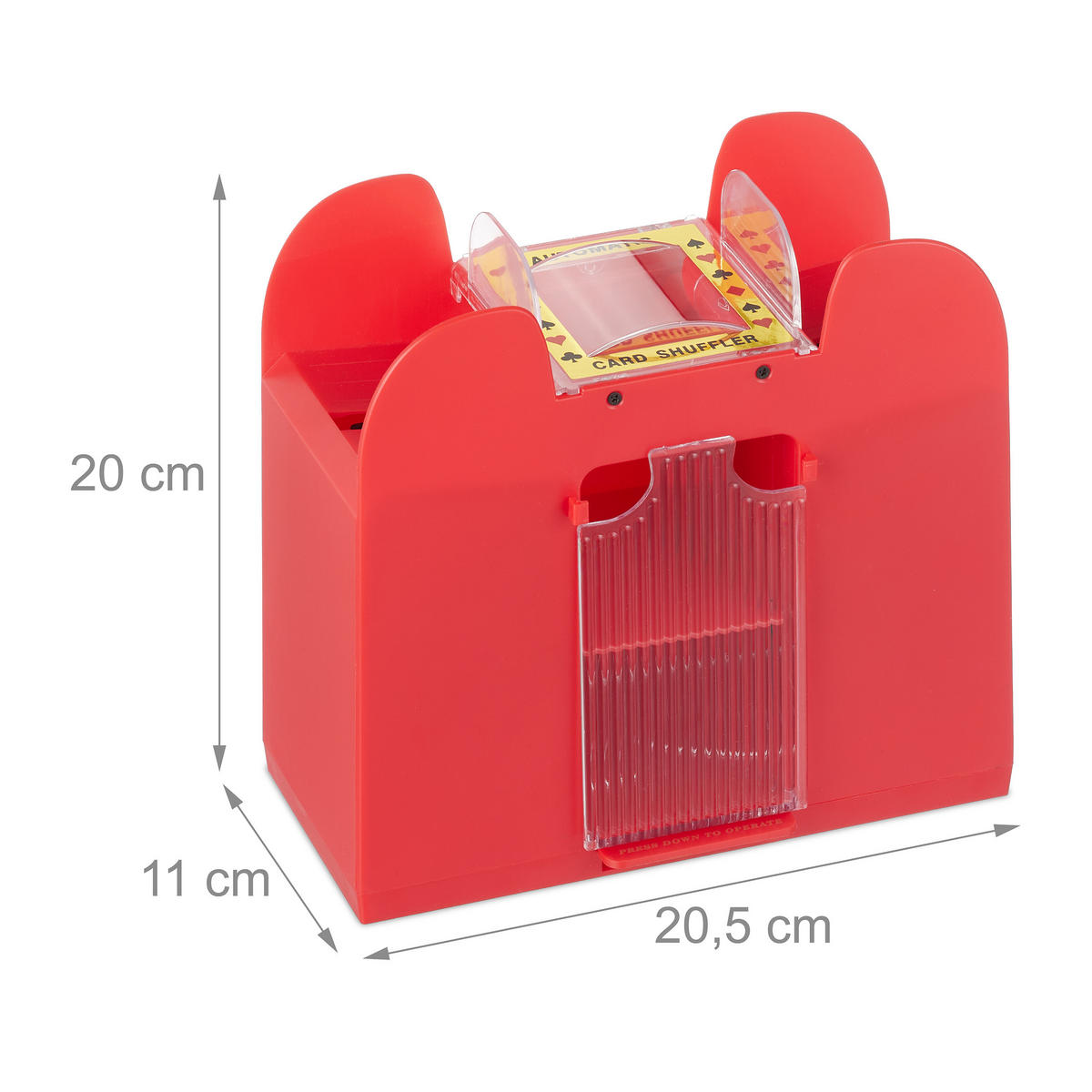 KARTENMISCHMASCHINE - Rot, Kunststoff (20.5/11cm) - Relaxdays