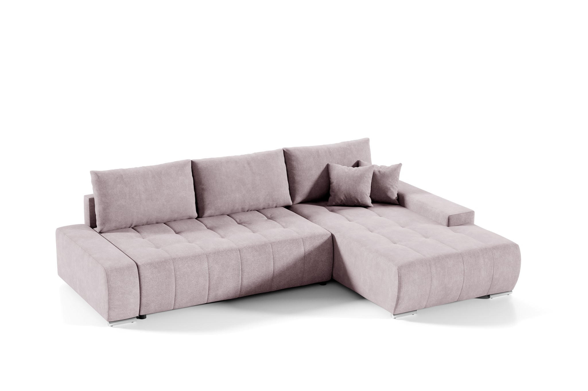ECKSOFA Vogar In Aston - Rosa, Holzwerkstoff/Textil (265/185cm) - Fun Möbel