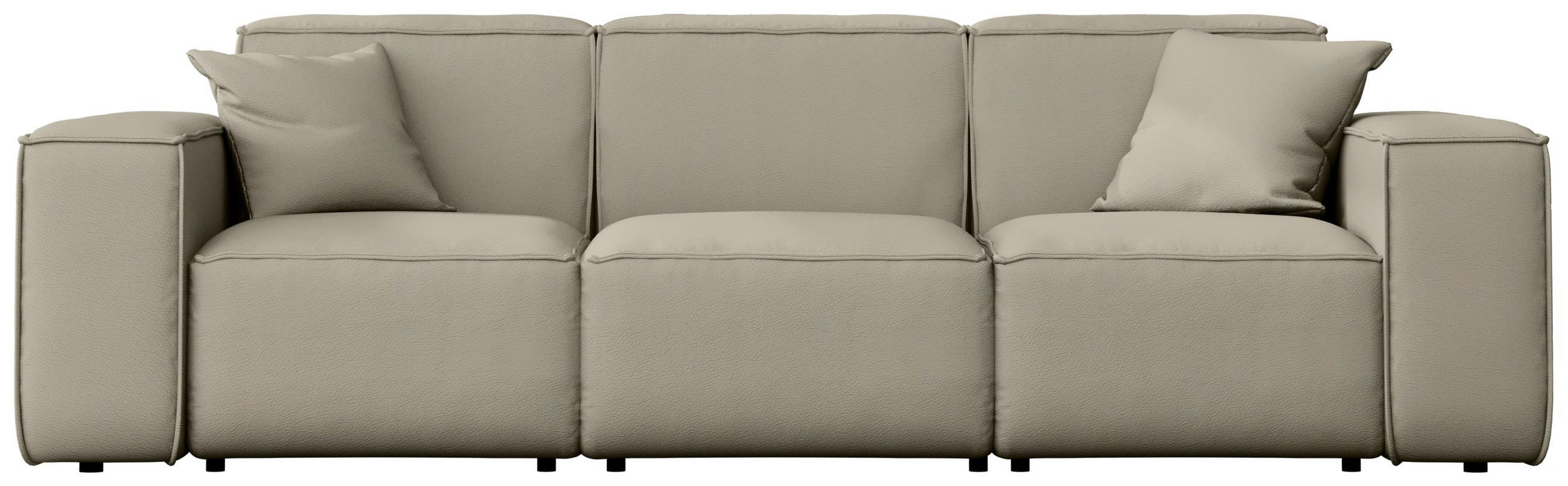 GARTENSOFA Lorento Outdoor 3-Sitzer, Taupe Beige Kunstleder 251/73/92 cm - Taupe/Beige, Textil (251/73/92cm) - WFL GROUP