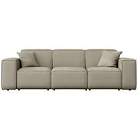 GARTENSOFA Lorento Outdoor 3-Sitzer, Taupe Beige Kunstleder 251/73/92 cm - Taupe/Beige, Textil (251/73/92cm) - WFL GROUP
