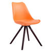 BESUCHERSTUHL Toulon Kunstleder, Gestell Buchenholz Cappuccino Rund Orange - Orange/Cappuccino, Holz/Buchenholz (48/83/56cm) - TPFLiving