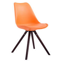 BESUCHERSTUHL Toulon Kunstleder, Gestell Buchenholz Cappuccino Rund Orange - Orange/Cappuccino, Holz/Buchenholz (48/83/56cm) - TPFLiving