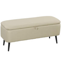 TRUHENBANK DE-16458 2-in-1 mit Stauraum und Samtbezug Beige - Beige, Textil (101/44.5/38.5cm) - ComfortXL