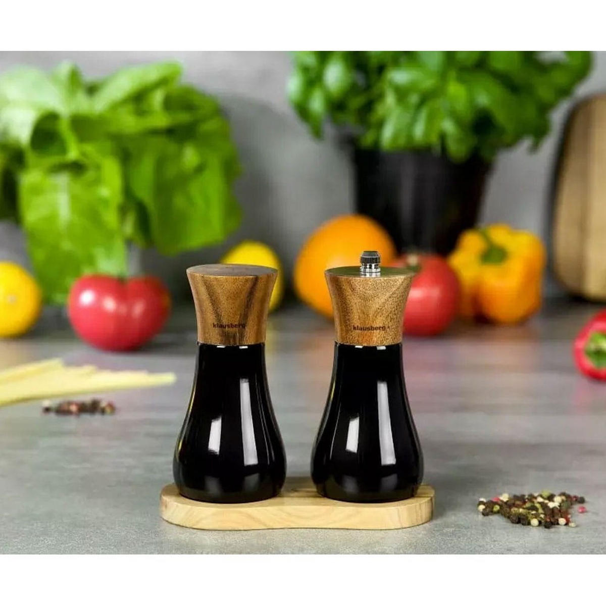 GEWÜRZMÜHLE Schwarz 6/6/13 cm KB7594 - Schwarz, Holz (6/13/6cm) - Klausberg 