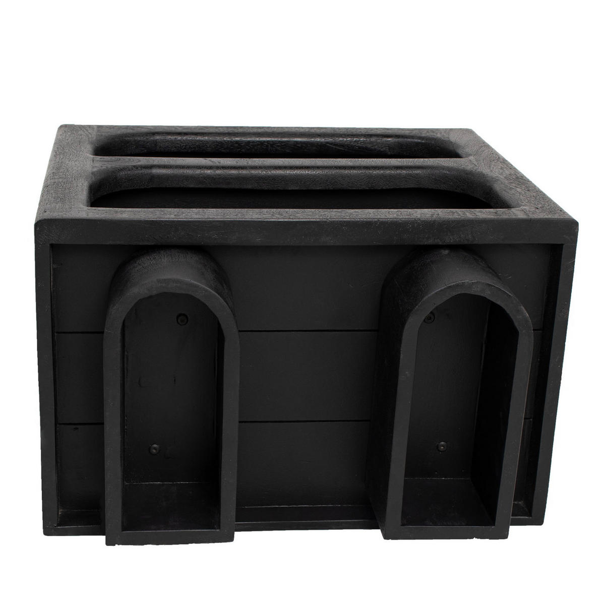 NACHTTISCH aus Mangoholz 55cm, schwarz - Schwarz, Holz (35/55/55cm) - Giga Meubel