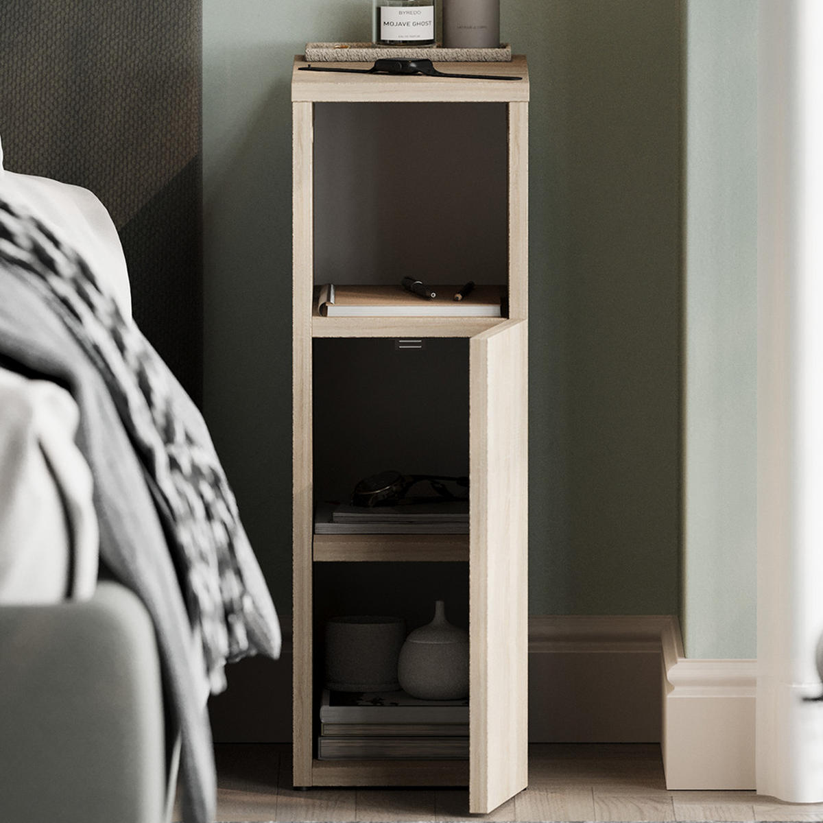 NACHTTISCH Enton Sonoma 20 x 59.5 cm mit 1 Tür - Sonoma Eiche, Holzwerkstoff (20/59.5/35cm) - Vicco