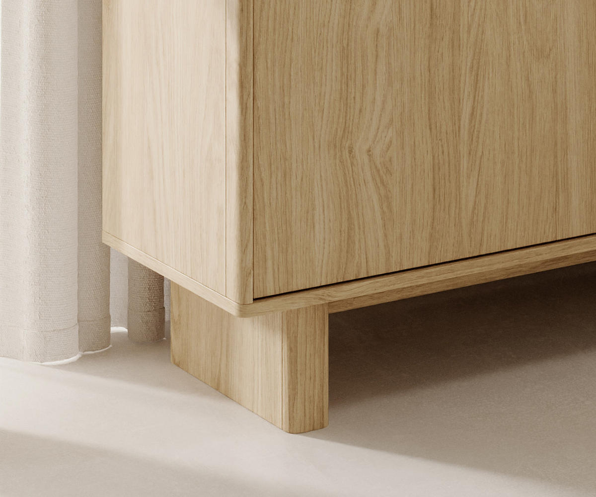 KOMMODE: geölte Eiche, 183,3 x 82,6 x 38,1 cm - Eichefarben, Holzwerkstoff (183.3/82.6/38.1cm) - 3XE LIVING