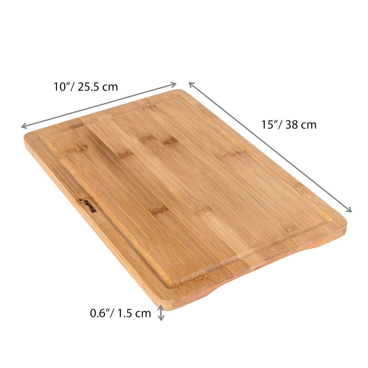 SCHNEIDEBRETT aus Holz mit Saftrille (38x25cm) - Beige, Holz (25.5/38cm) - BlauKe