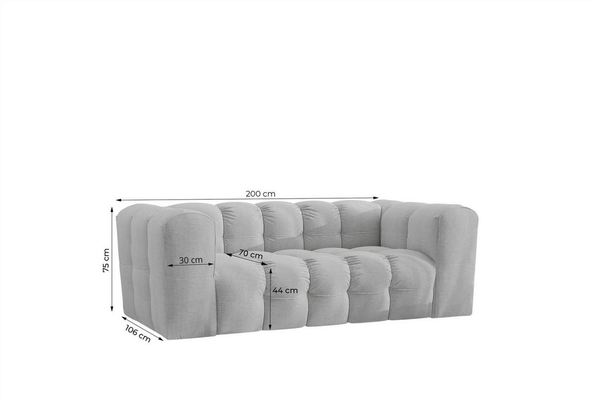 SOFA 2-sitzer Solvie In Tiffani - Taupe, Holzwerkstoff/Textil (200/75/106cm) - Fun Möbel