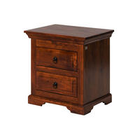 NACHTTISCH Akazie 52x40x54 nougat lackiert OXFORD #905 - Dunkelbraun, Holz (52/54/40cm) - Massivmoebel24