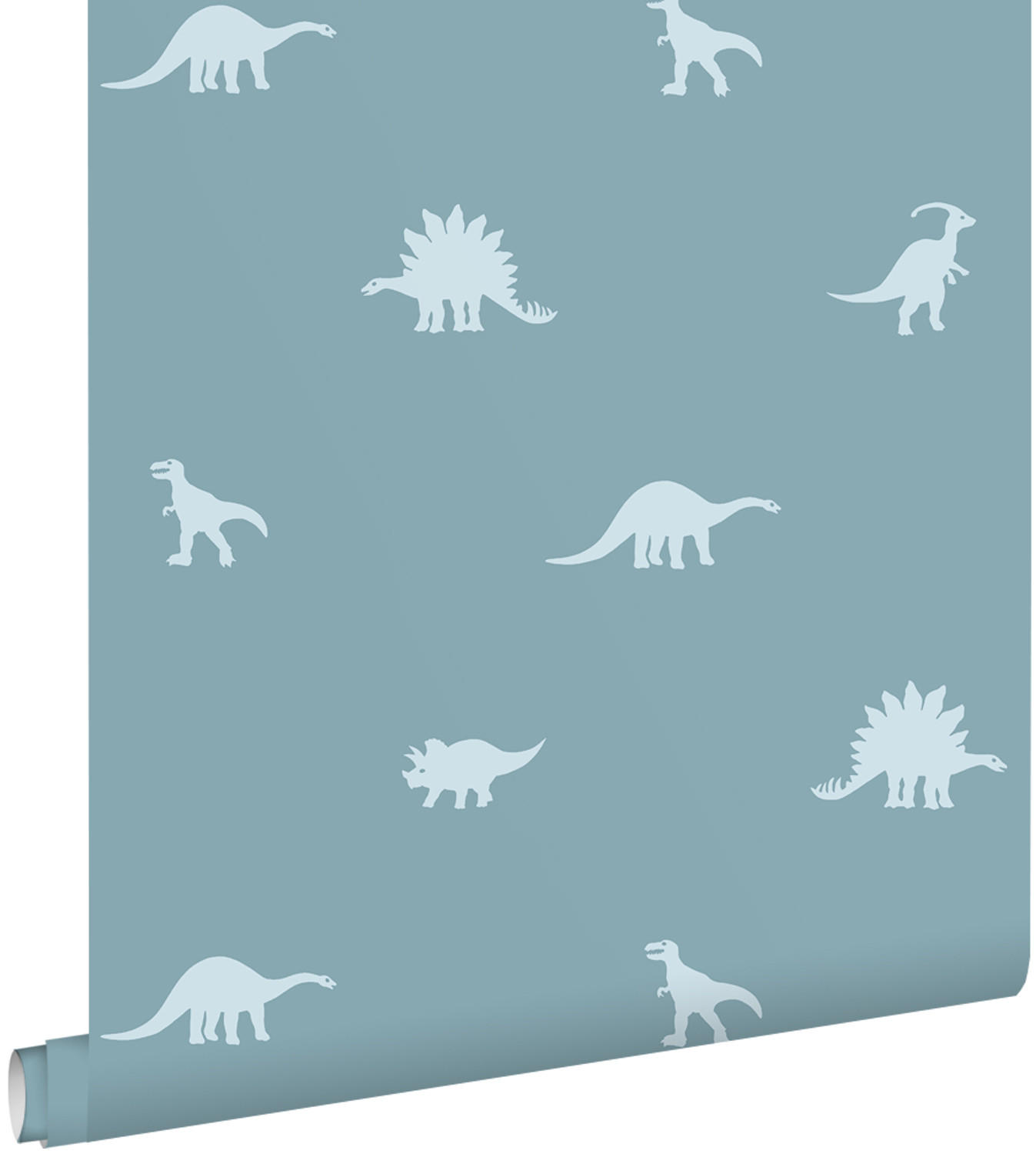 TAPETE Dinosaurier 50 x 900 cm - Blau, Papier (50/0.1cm) - ESTAhome