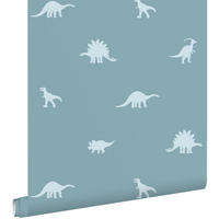 TAPETE Dinosaurier 50 x 900 cm - Blau, Papier (50/0.1cm) - ESTAhome