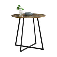 KÜCHENTISCH Vaggeryd - Dunkelbraun/Schwarz, Holzwerkstoff/Metall (80/80/78cm) - [en.casa]